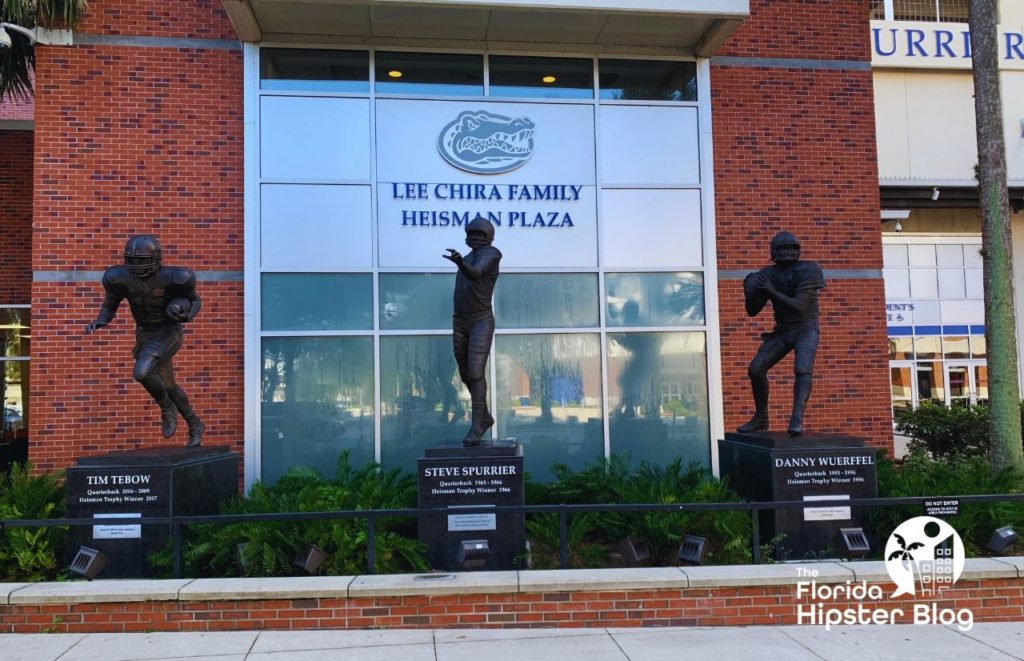 University of Florida Heisman Plaza Sculptures Gainesville Florida Tim Tebow Steve Spurrier. Keep reading to get the best days trips from The Villages, Florida.
