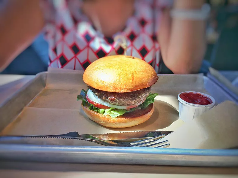 Classic Burger at Hopdoddy Burger Bar making it one of the best burger in Gainesville.