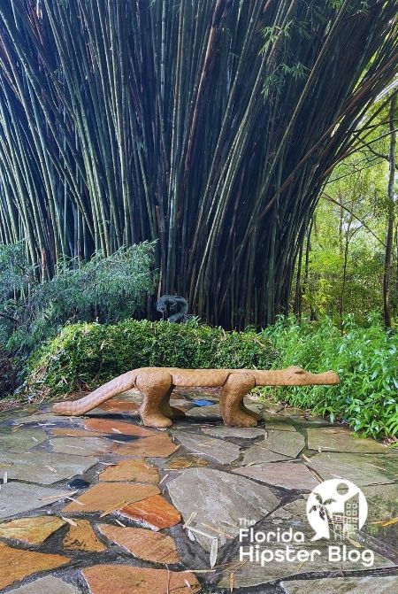 Kanapaha Botanical Gardens Gainesville Florida gator sculpture. Keep reading to get the best trails and nature parks in Gainesville, Florida.