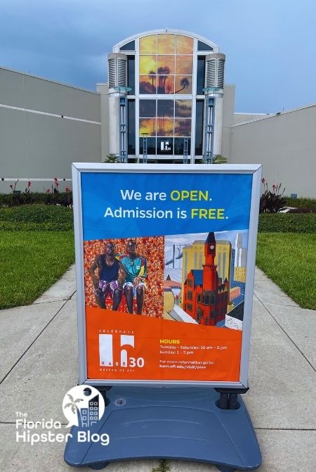 Samuel P Harn Museum of Arts poster in Gainesville Florida. Keep reading to find out about free things to do in Gainesville.