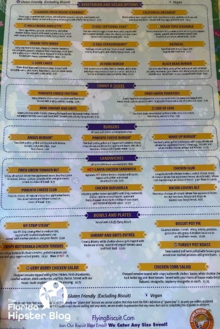 The Flying Biscuit Cafe Gainesville Florida Menu. One of the best places to get breakfast in Gainesville, Florida.