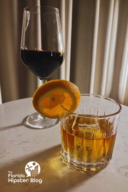 The Gather Lounge Red Wine and Cognac at Hotel Indigo Gainesville Florida. Keep reading to find out more about Hotel Indigo Gainesville Celebration Pointe.