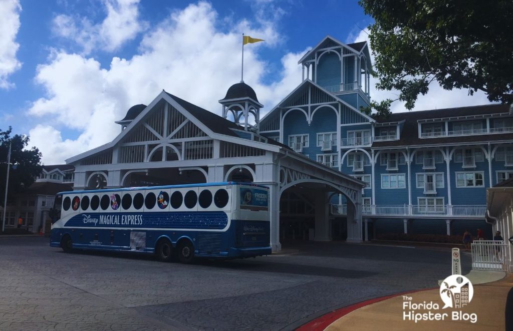 Disney Bus Magical Express in front of Beach Club