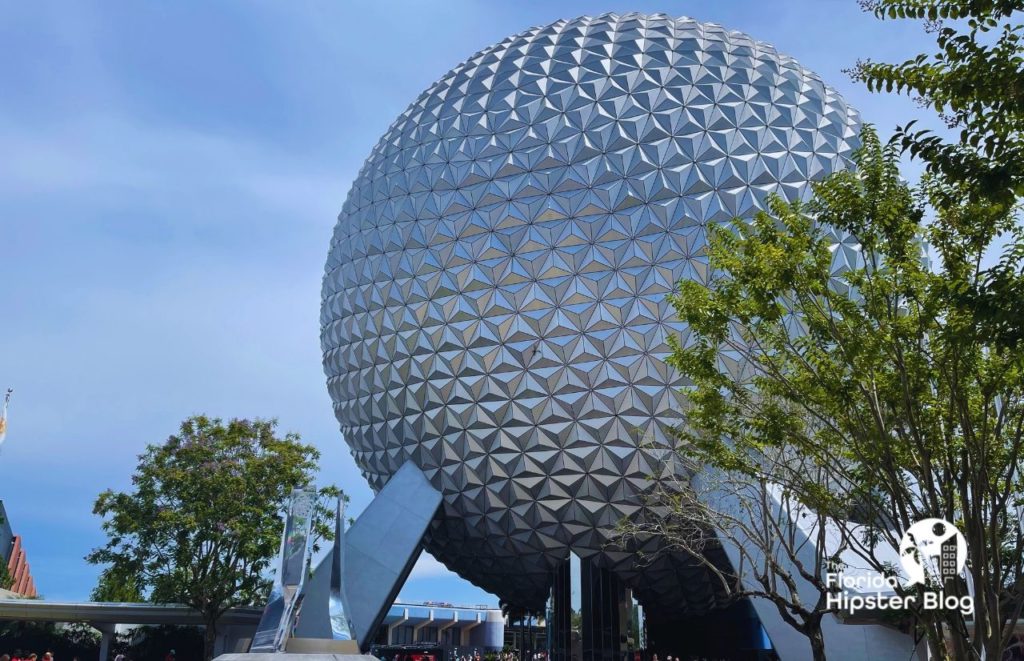 Epcot Entrance of Spaceship Earth. Keep reading to learn how to How to Get From Epcot to Hollywood Studios for your Disney vacation.