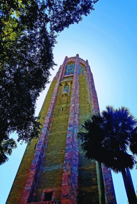Bok Tower at Christmas in Lake Wales, Florida. Keep reading for more places to take a perfect day trip from Orlando, Florida. 