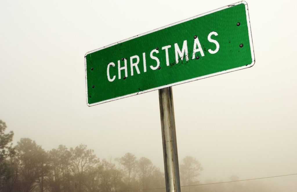 Christmas, Florida Road Sign. Keep reading to discover more Christmas in Orlando events.