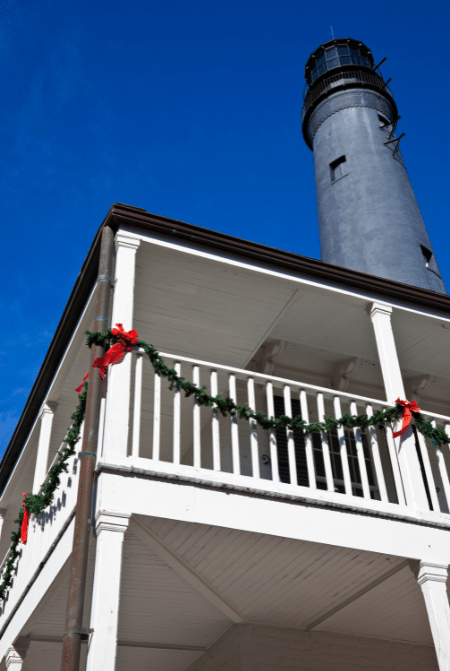 Christmas in Pensacola Florida at Lighthouse. One of the things to in Florida at Christmas.