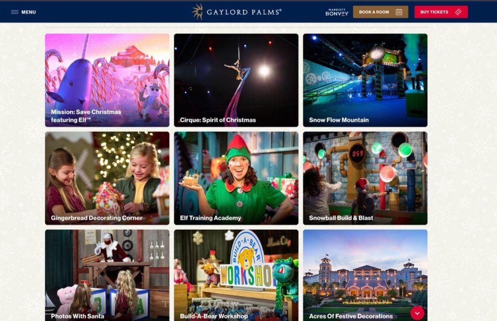 Gaylord Palms Christmas Screenshot. One of the best things to do in Florida at Christmas.
