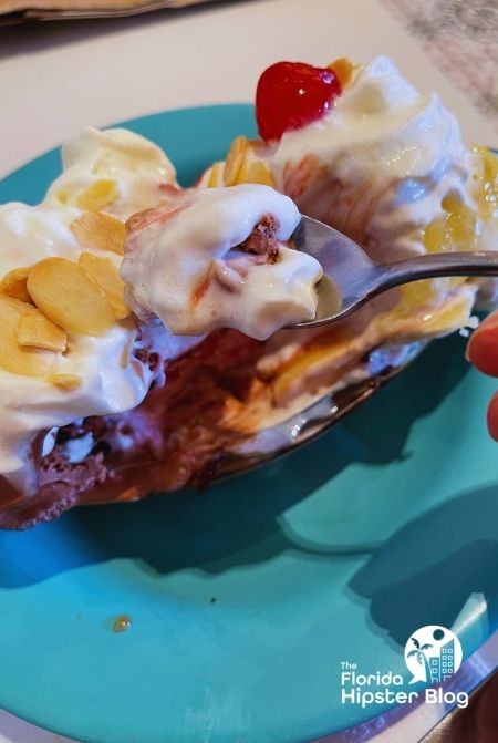 Beaches and Cream Soda Shop at Disney Beach Club Banana Split. Keep reading to discover more about ice cream in Orlando.
