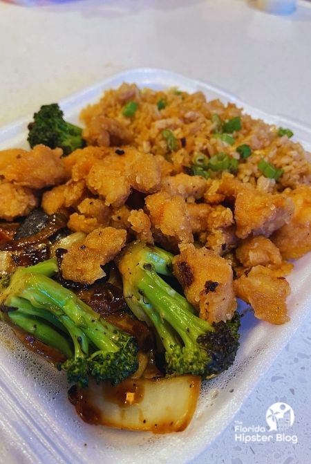 Island Flamed Lucky Hibachi Honey Chicken Hibachi dish. Keep reading to find out more about the best hibachi in Orlando.