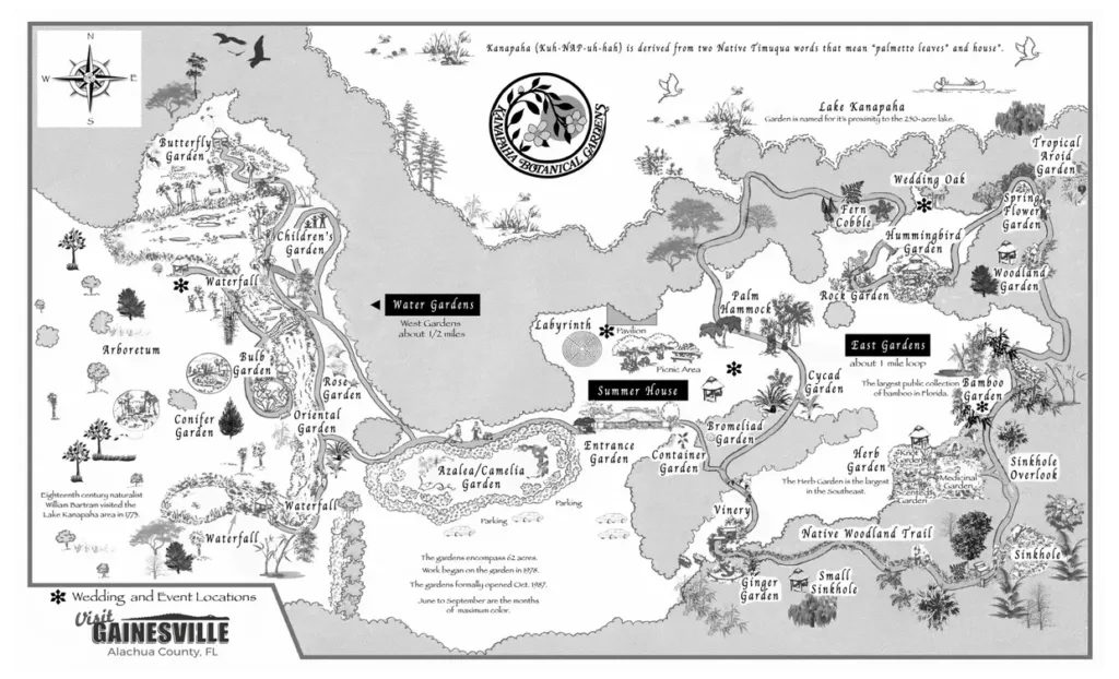 Kanapaha Park Map in Gainesville. Keep reading to discover more of the best Gainesville trails and parks