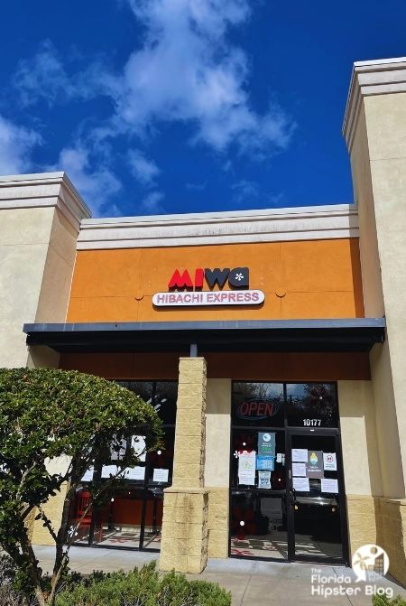 Exterior of Miwa Hibachi Express in Orlando. Keep reading to find out all you need to know about the best hibachi in Orlando.