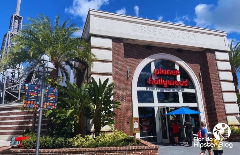 Planet Hollywood Entrance Disney Springs. Best Kid Restaurants in Orlando.