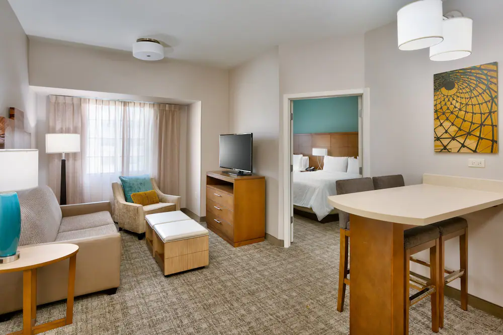 Staybridge Suites Gainesville Interior two queen bed suite. Keep reading to discover the best hotels in Gainesville.