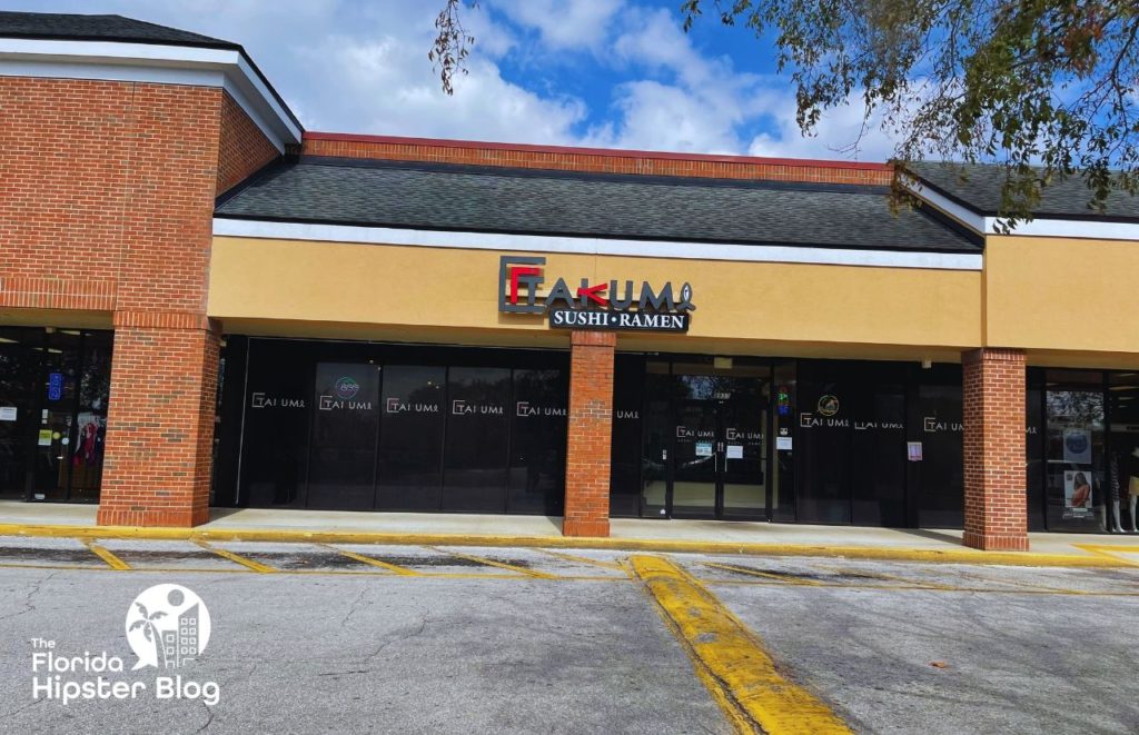 Exterior Entrance to Takumi Sushi and Ramen in Orlando Florida. Keep reading to find out all you need to know about the best Japanese food in Orlando. 