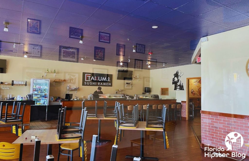 Sushi Bar Area at Takumi Sushi and Ramen in Orlando Florida. Keep reading to learn more about the best Japanese food in Orlando.