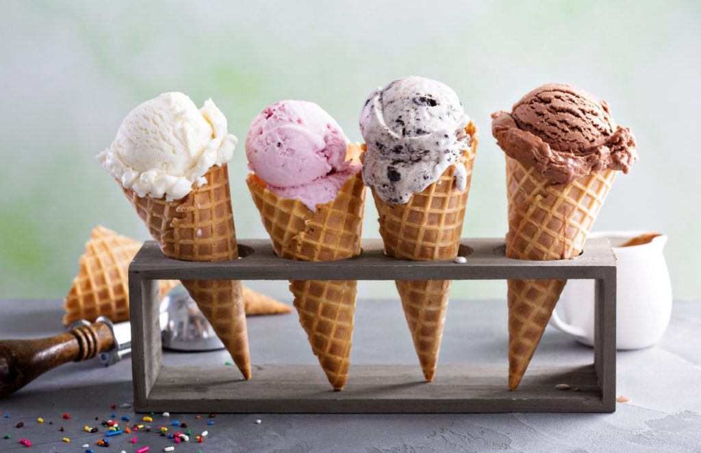 The Greenery Creamery with ice cream in waffle cones. Keep reading to learn more about the best ice cream in Orlando.