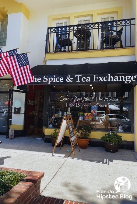 Winter Park Florida The Spice and Tea Exchange Entrance on Park Avenue. Keep reading to find out all you need to know about day trip ideas from Orlando.  