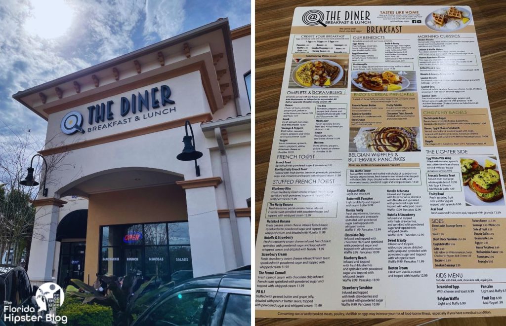 At the Diner Orlando Entrance and Menu. Keep reading for the full guide on the best Orlando brunch spots.  