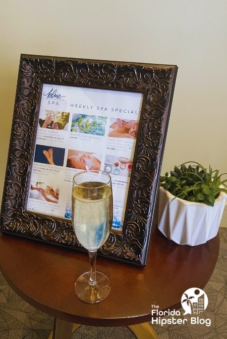 Blue Harmony Spa Specials and Champagne. Keep reading to find out romantic places to go in Orlando.