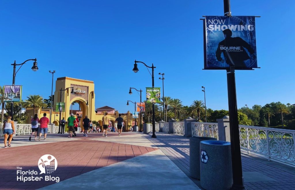 Citywalk Orlando with entrance arches to Universal Orlando. Keep reading to find out about things to do for date night in Orlando.