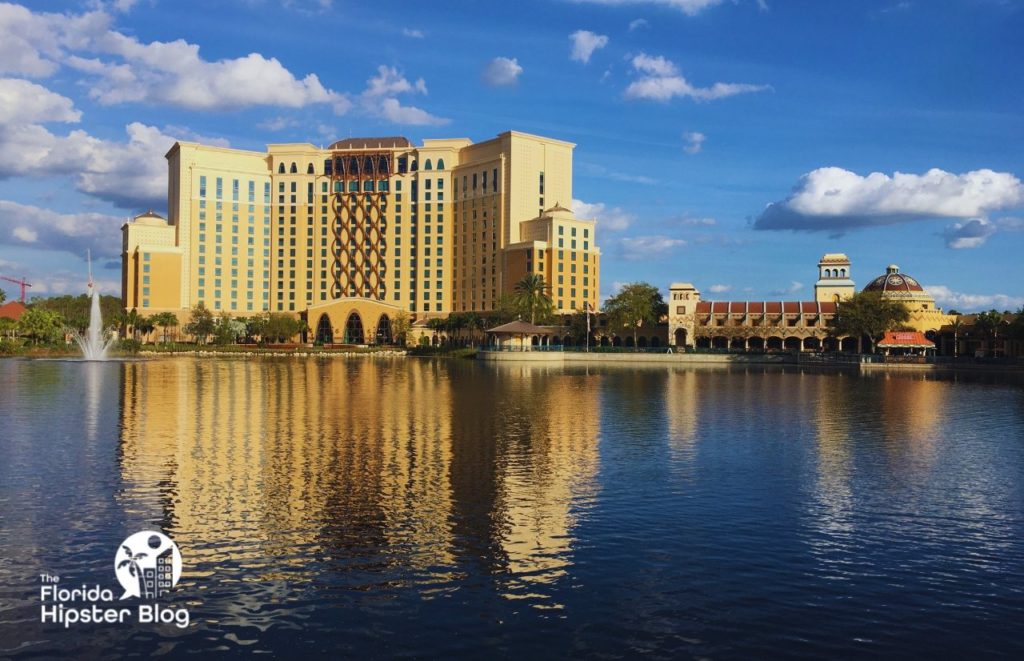 Coronado Springs Dahlia Lounge  with waterfront views. Keep reading to learn more about things to do for date night in Orlando.