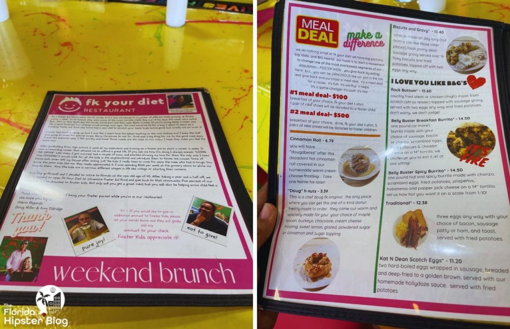 FK Your Diet Orlando Brunch Menu. Keep reading to get the full guide on where to go for the best breakfast in Orlando.