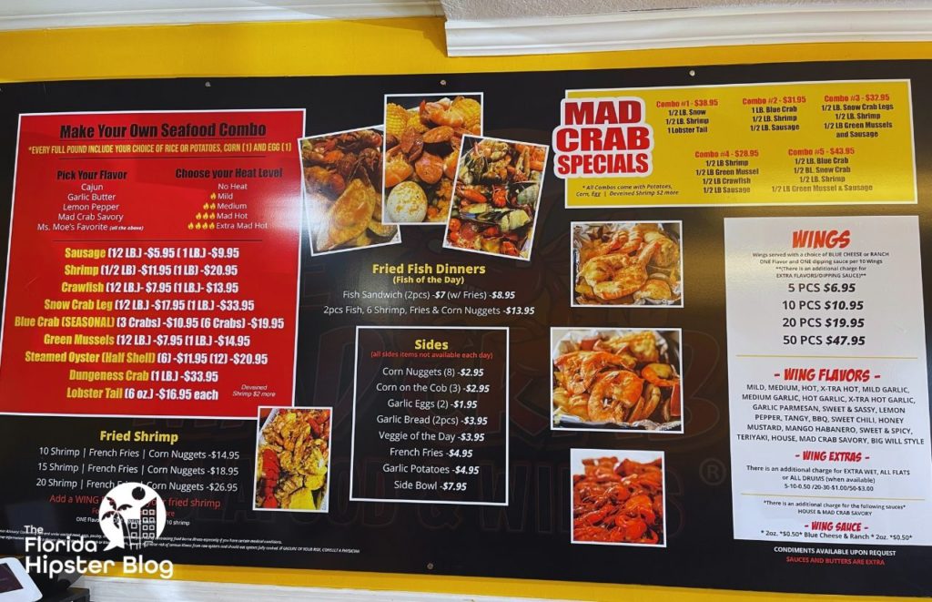 Mad Crab Specials Menu Orlando Florida with some of the best crab legs in Orlando, Florida. Keep reading to discover where to go for the best crab legs in Orlando. 