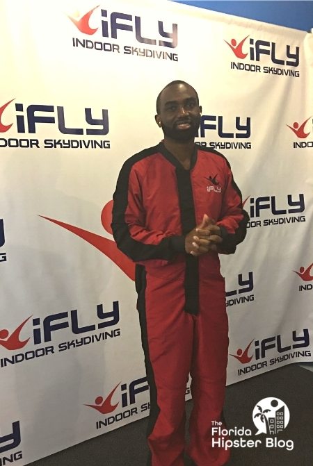 Orlando iFly Indoor Skydiving with NikkyJ's partner Handy. Keep reading to learn more date night ideas in Orlando.