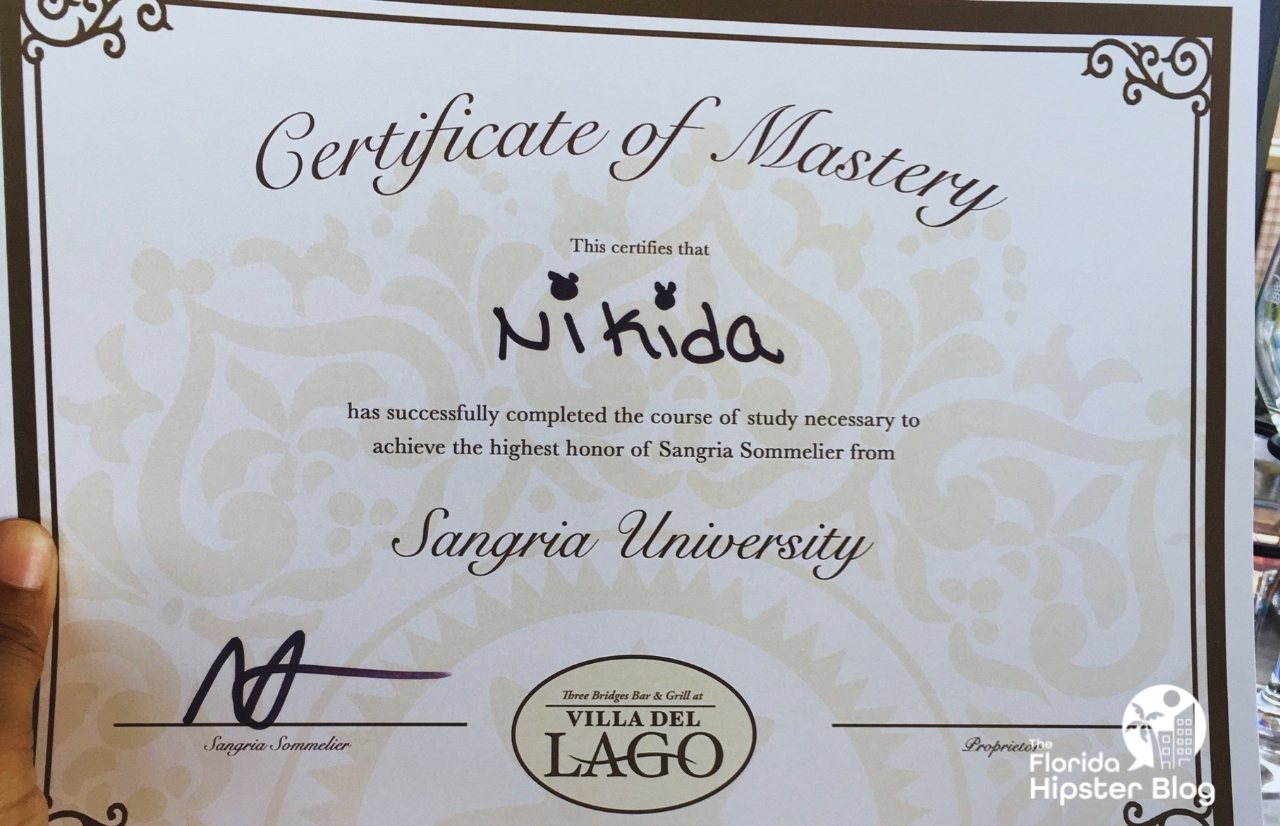 Sangria University Disney Diploma personalized for NikkyJ. Keep reading to find out more about the best things to do in Orlando for couples.