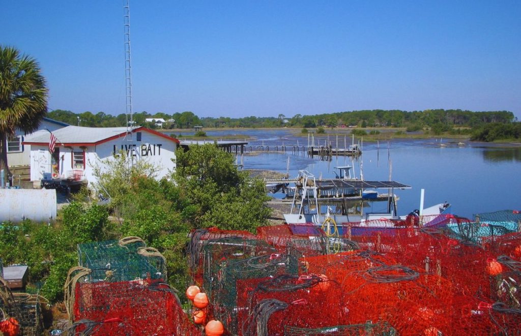 Cedar Key Fishing Town in Florida with Crab Traps