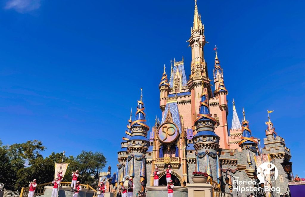 50th Anniversary Cinderella Castle at Disney Magic Kingdom Castles in Florida.
