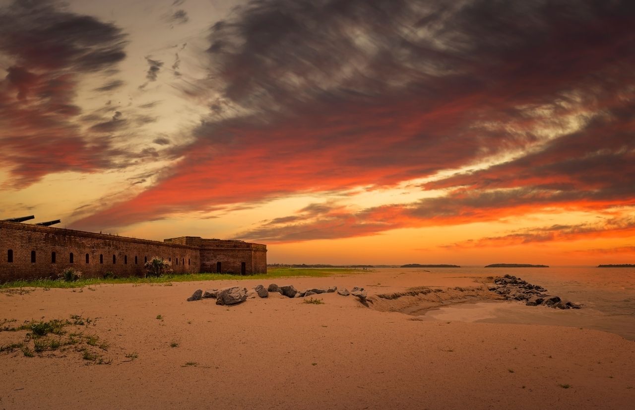 Fort Clinch State Park Near Amelia Island in Florida during sunset