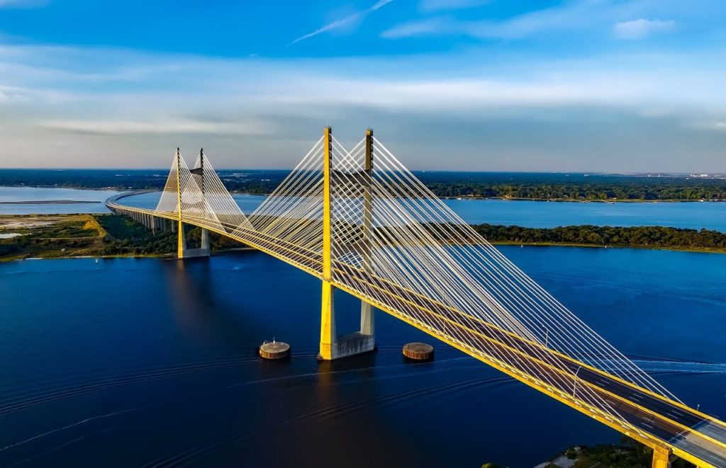 Jacksonville Florida Dames Point Bridge. Day trip from Gainesville, Florida.