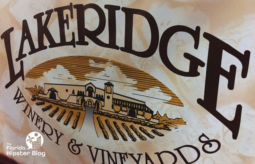The Lakeridge  Winery and Vineyards logo in Clermont, Florida. Keep reading for more places to take a perfect day trip from Orlando, Florida. 