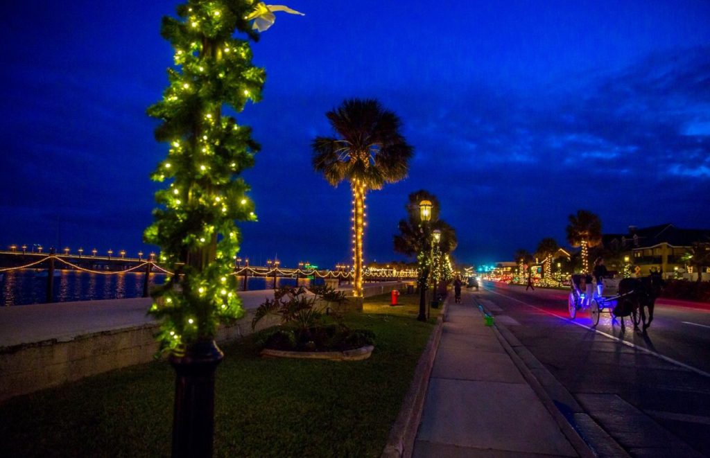 St Augustine Christmas near downtown. One of the things to in Florida at Christmas.