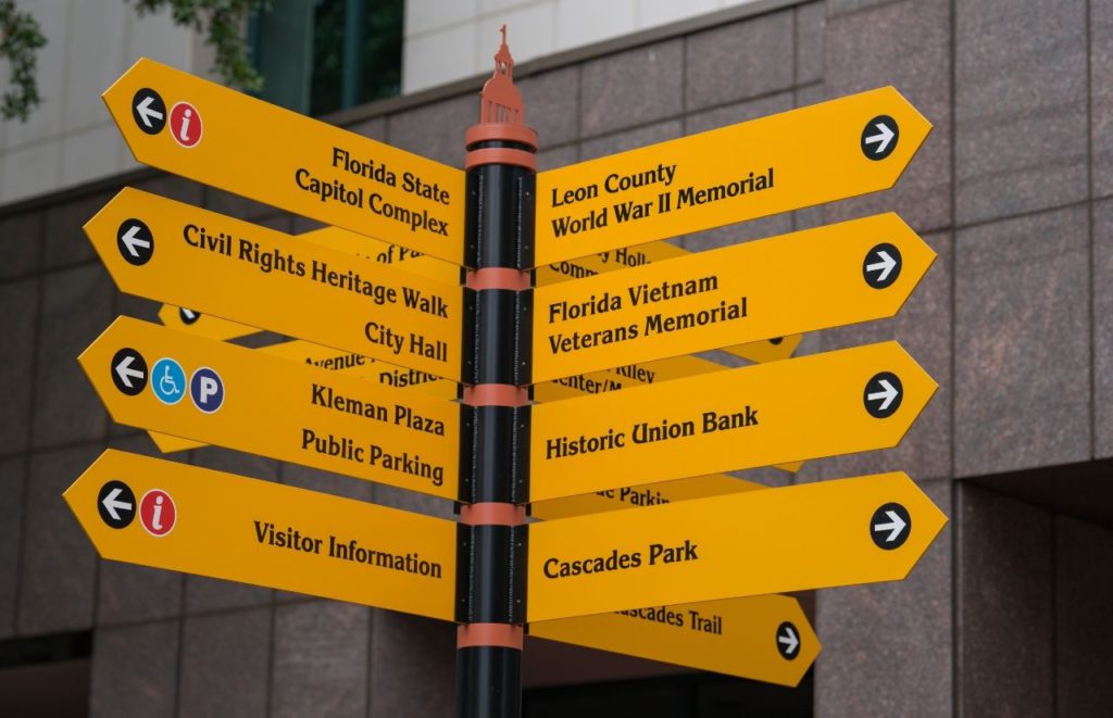 Tallahassee Florida visitor sign. Keep reading to get the full guide on Gainesville daytrips.
