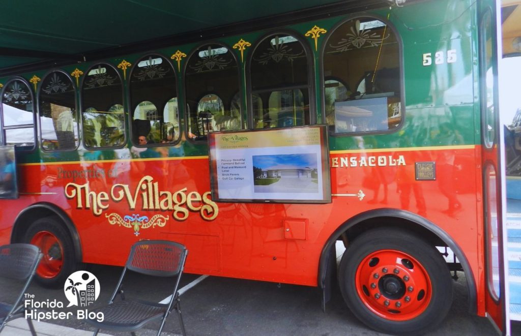 The Villages Florida Red and Green Trolley. One of the best things to do in Florida for the 4th of July and Independence Day