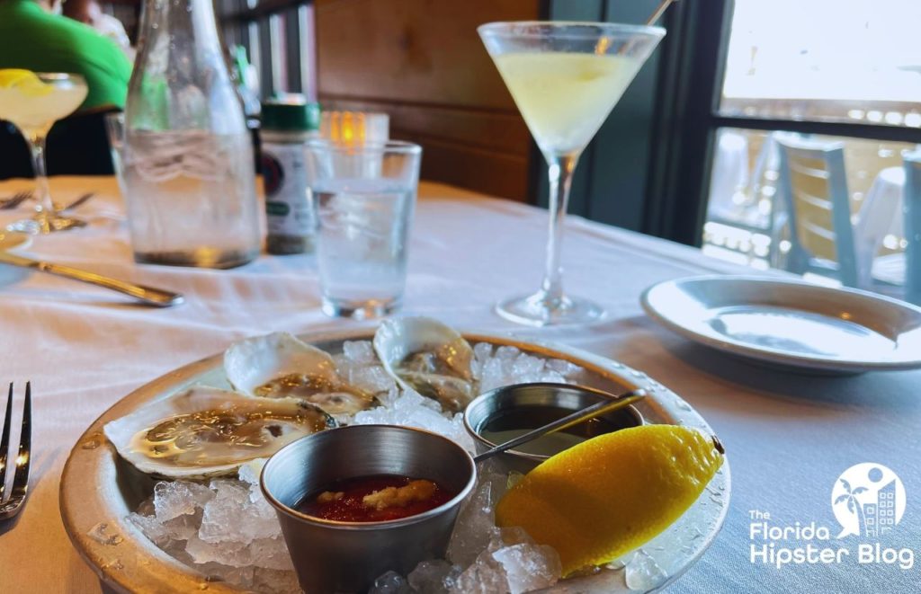 Best Oysters in Orlando Boathouse with French 75 Martini