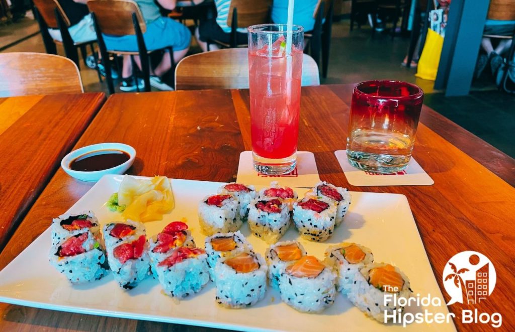 A plate of sushi at Morimoto Asia in Disney Springs in Orlando, Florida. Keep reading for more on the best restaurants in Orlando, Florida.