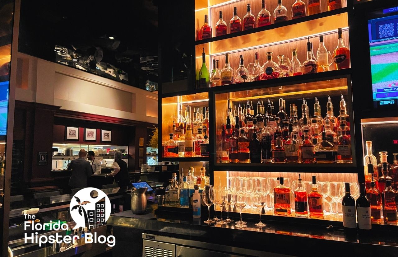 The bar area at Shula's Steakhouse in Orlando, Florida. Keep reading for more on the best restaurants in Orlando, Florida. 