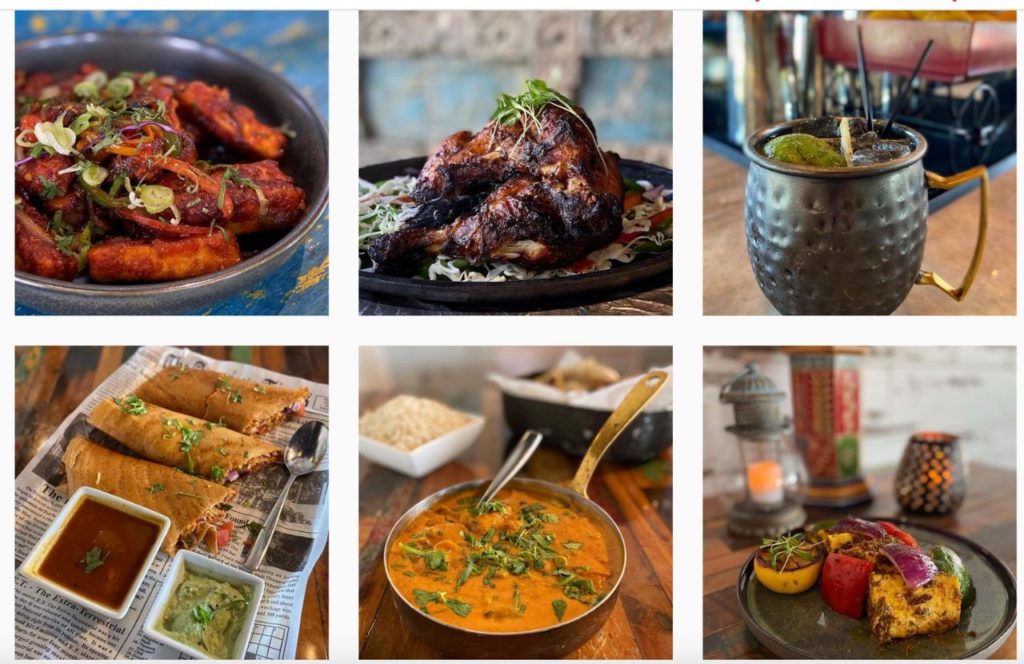 A collage of meals at Bombay Street Kitchen in Orlando, Florida. Keep reading for more on the best restaurants in Orlando, Florida. 