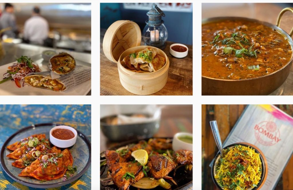 A collage of meals at Bombay Street Kitchen in Orlando, Florida. Keep reading for more on the best restaurants in Orlando, Florida. 