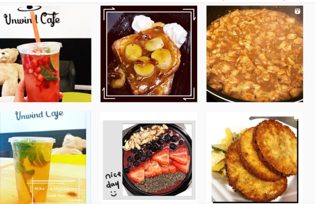 Collage of photos from Moma's Cafe including french toast, acai bowl and other breakfast items. Keep reading to see what are the best places to get breakfast on International Drive in Orlando Florida.