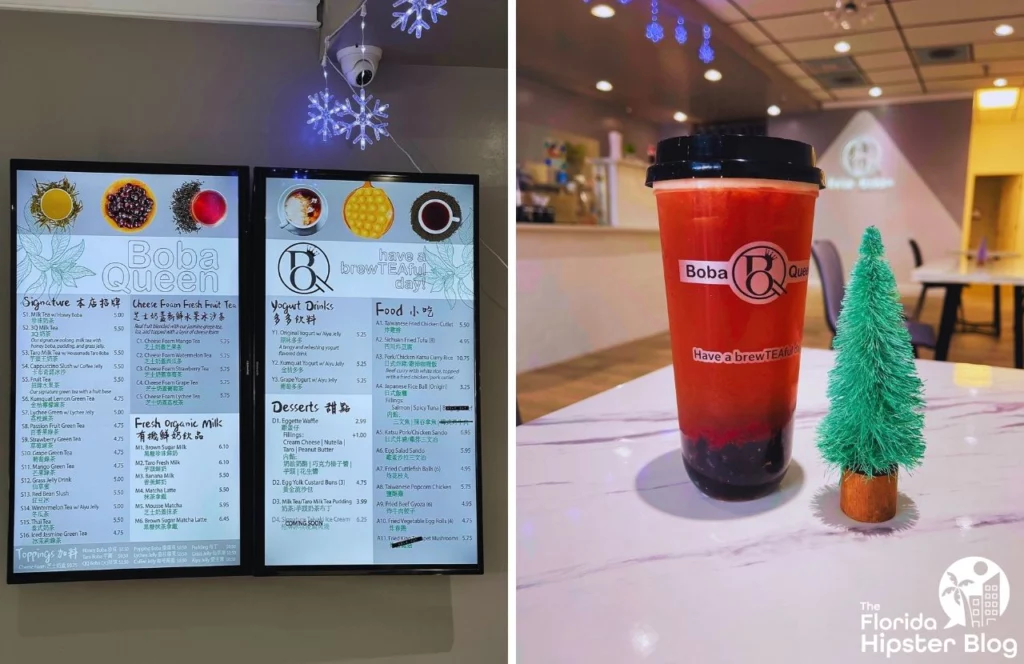 Boba Queen Japanese Restaurant in Orlando, Florida Menu and Fruit Punch Boba Drink. Keep reading to get the best lunch in Orlando!