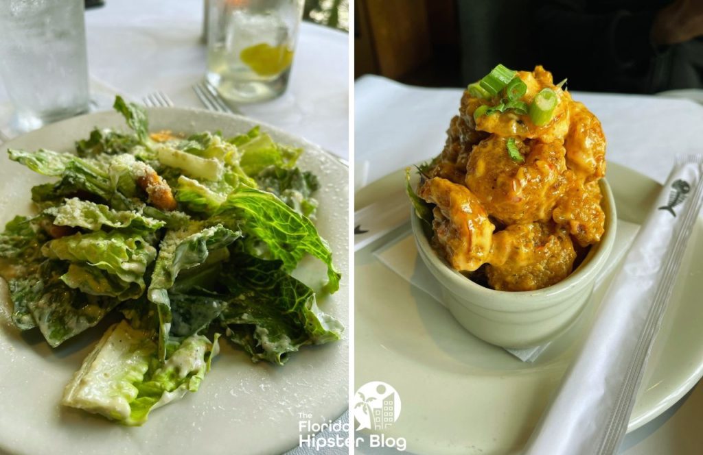 Bonefish Grill Restaurant Caesar Salad next to Bang Bang Shrimp. Keep reading to find out all you need to know about Orlando steakhouses.