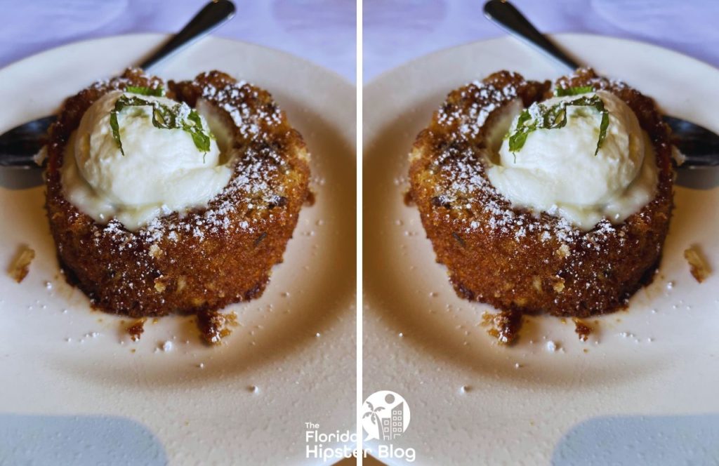 Bonefish Grill Restaurant Carrot Cake with Ice Cream on top. Keep reading to discover Orlando steakhouses.