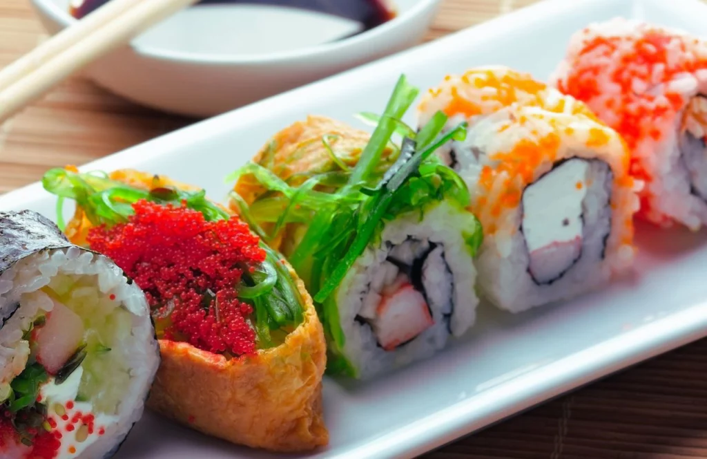 A sushi roll from Tampa, Florida. Keep reading for more places to get the best sushi in Tampa, Florida.