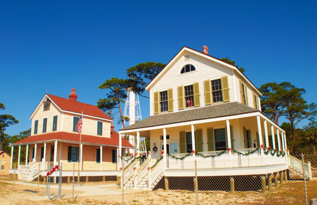 Joseph Point Lighthouse in Cape San Blas, Florida. Keep reading to learn about the best Florida beaches for a girl's trip!