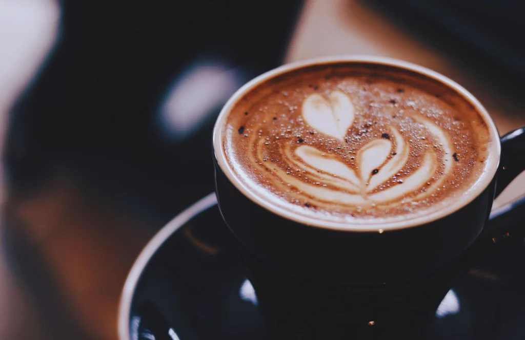 One of the best coffee shops in Tampa, Florida. Lady and the Mug Latte in Black Mug